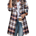 Nadorine Women Plaid Jacket Mid Length Coat