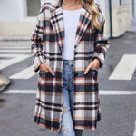Nadorine Women Plaid Jacket Mid Length Coat