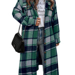 Nadorine Plaid Shacket Jacket Long Button Down Shirts