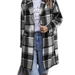 Nadorine Women Plaid Jacket Mid Length Coat