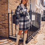 Nadorine Women Plaid Jacket Mid Length Coat
