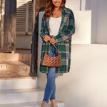 Nadorine Women Plaid Jacket Mid Length Coat