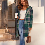 Nadorine Women Plaid Jacket Mid Length Coat