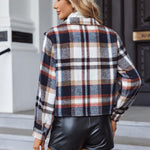 Nadorine Flannels for Women Cropped Shacket Jacket