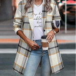 Nadorine Women Plaid Jacket Mid Length Coat