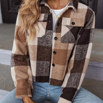 Nadorine Flannels for Women Cropped Shacket Jacket
