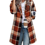 Nadorine Women Plaid Jacket Mid Length Coat