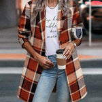 Nadorine Women Plaid Jacket Mid Length Coat