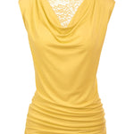Ruched Cowl Neck Tank Tops - Nadorine (Us Only)
