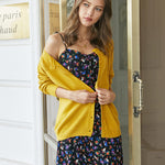 Nadorine Women's Button Down Crochet Sweater Cardigan
