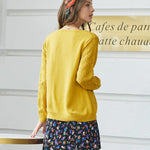 Nadorine Women's Button Down Crochet Sweater Cardigan