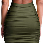 High Waist Stretch Tight Pleated Bodycon Skirt - Nadorine (Us Only)