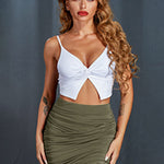 High Waist Stretch Tight Pleated Bodycon Skirt - Nadorine (Us Only)