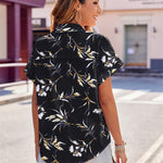 Nadorine Casual Short Sleeve Floral Print Blouse