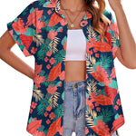 Nadorine Casual Short Sleeve Floral Print Blouse