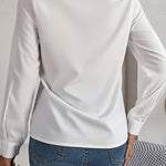 Elegant Layered V-neck Long-sleeved Casual Shirt