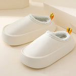 Home Non-Slip Keep Warm Velvet Waterproof Solid Color Slippers
