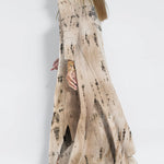 Two Piece Outfits Tie-dye Slit Cardigan Elegant Sleeveless Maxi Dress Sets