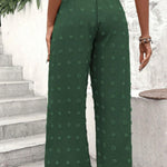 High Waist Jacquard Wide Leg Pants Casual Trousers