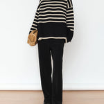 Women's Striped Turtleneck Sweater