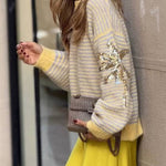 Striped/Sequined Sweater