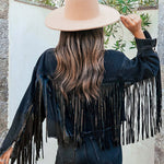 Western Inspired Fringe Denim Jacket