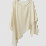 Nadorine Short Sleeve O Neck Tunic Tops Loose Fit Casual Irregular Hem Tee Shirts