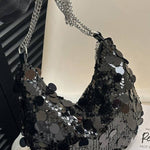 Streamer Sequin Chain Underarm Bag