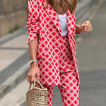 Fashion Casual Printed Suit Two-Piece Set