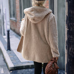 Open Front Hooded Longline Teddy Jacket