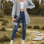Solid Knit Soft Long Sleeve Open Front Lightweight Knit Cardigans