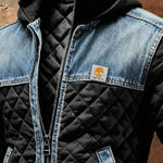 Ariadna | Black Quilted Jacket Featuring Denim Accents