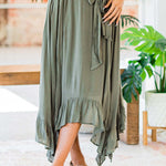 High waist irregular splicing all-match casual skirt