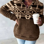 Zara ��� Geometric Fleece Half-Zip Pullover