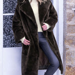 Warm Long Shearling Overcoat Teddy Outerwear