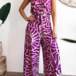 Summer Suit Swirl Print Sleeveless Jumpsuit