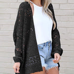 Long Sleeve Cutout Knit Cardigan