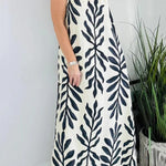 Floral Unique Printed One Shoulder Pocketed Loose Maxi Dress