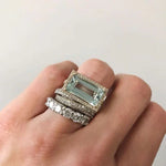 Vintage Silver Rings Set with Turquoise Glass