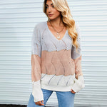 Nadorine Colorblock V-Neck Sweater