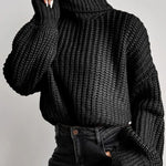 Rolled Neck Drop Shoulder Sweater