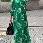 foliage pattern loose dress