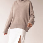 Turtleneck Loose Long Sleeve Knitted Pullover Sweater Tops