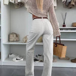 Fashion Knitted Hollow Long Sleeve Round Neck Holiday Cover Up