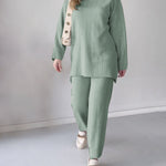 Solid Color Turtleneck Mid-length Casual Two-piece Sweater Set