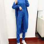 Nadorine Women's Chic Three Piece Set Knitted Solid Lounge Suit Cardigan Sweater + Jogger Pants+ Sleeveless Tank Top