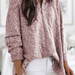 Casual Solid Buttons V Neck Tops
