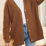 Open Front Oversized Button Lightweight Sweaters V Neck Loose Cardigans Knit Outwear