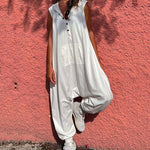 Hooded Button Down Trousers Baggy Trousers Jumpsuit Overalls