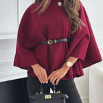 Chic Poncho Cape with Belt